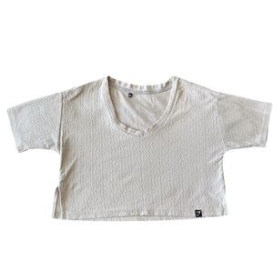 Gymshark White Textured Crop Top